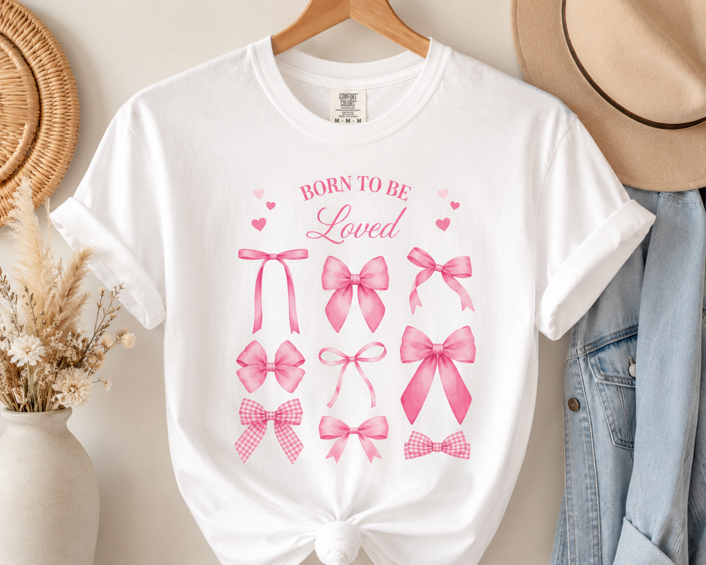 Born to Be Loved Pink Bows Tee